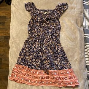Bebop Patterned Short Sleeve Dress